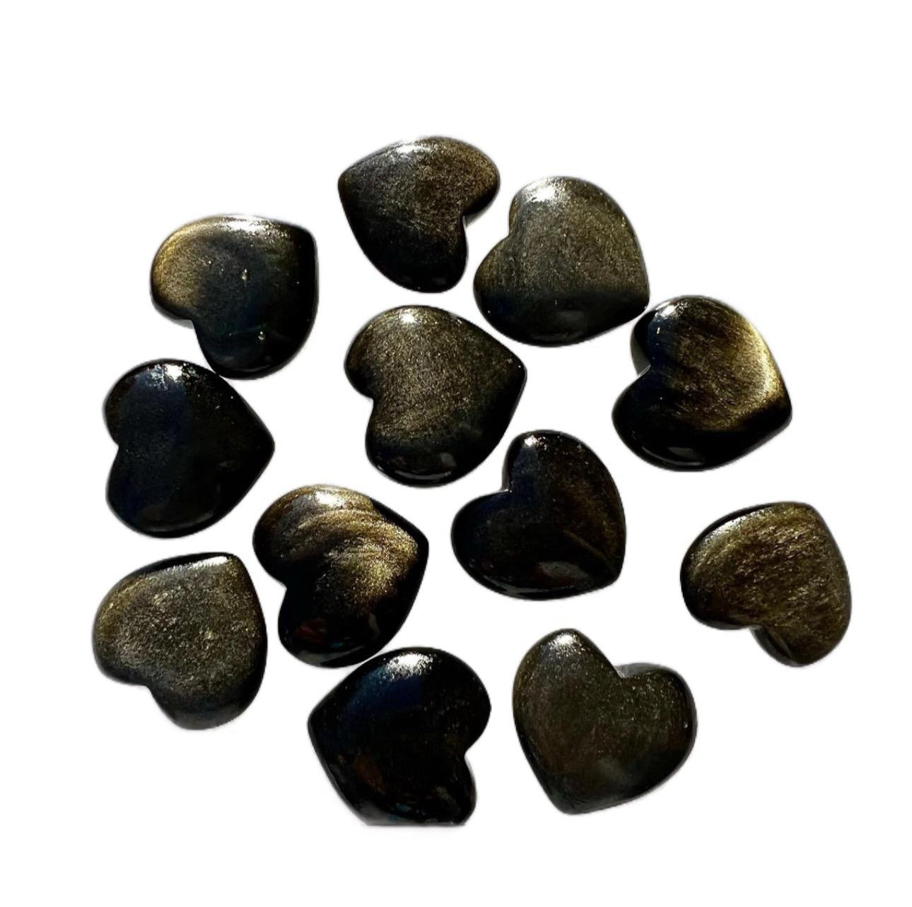 Gold Sheen Obsidian Heart
